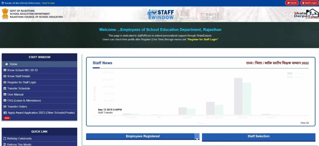 Shala Darpan Staff Window