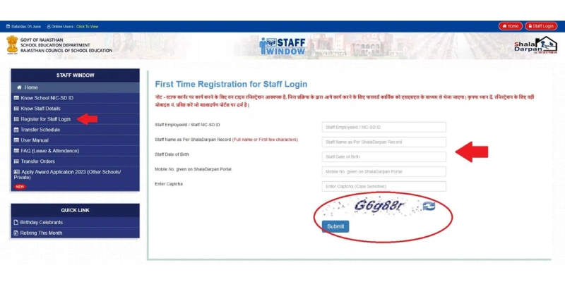 Staff Registration